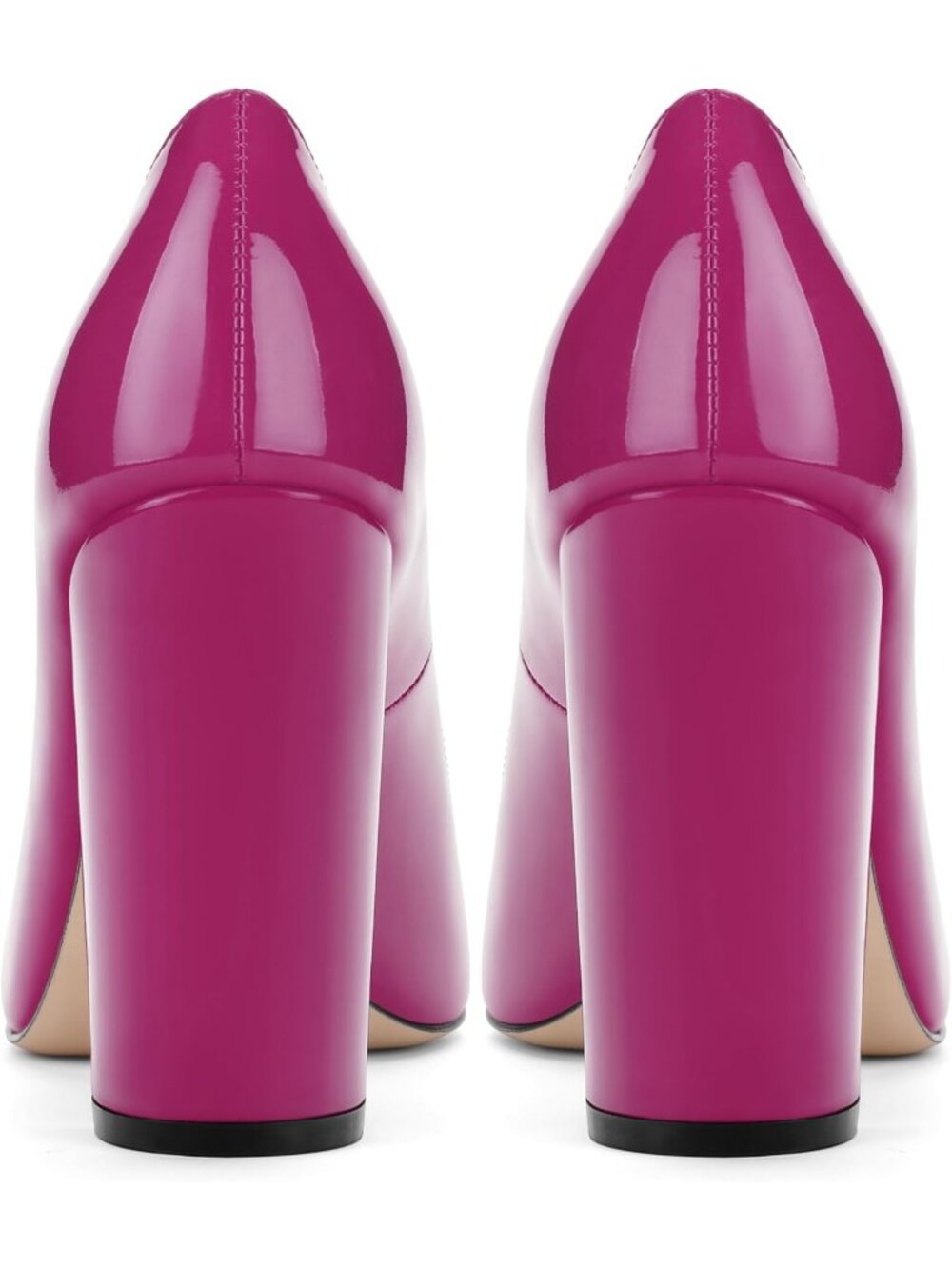 Women's Magenta Patent Pointed Toe High Heels Slip On Pumps Street Banquet Shoes - Picture 4 of 5